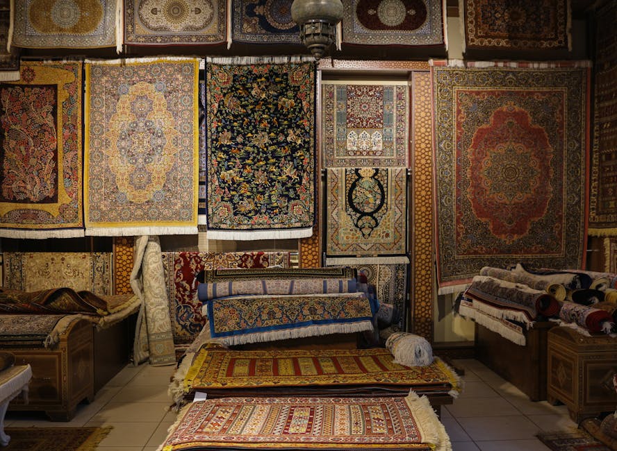 A captivating display of intricately designed traditional rugs